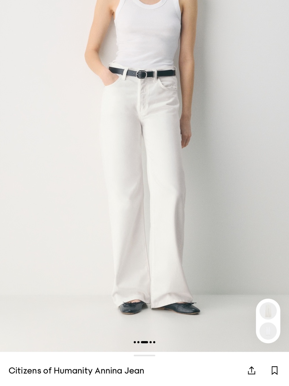 Citizens Of Humanity White High-Rise Wide-Leg Jeans